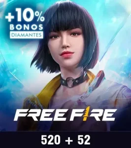 Free Fire 520 Diamantes Card Recarga Saldo [ +52 Bonus ]