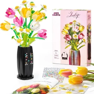Juego Construcción Ramo De Flores De Tulipanes Y Margaritas 580 Tuliponanes