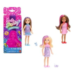 Muñeca Barbie Chelsea Fiesta Glamour Con 5 Sorpresa Mattel