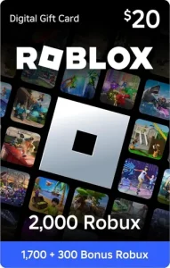 Tarjeta Roblox 1700 Robux Gift Card Digital [ +300 Bonus ]