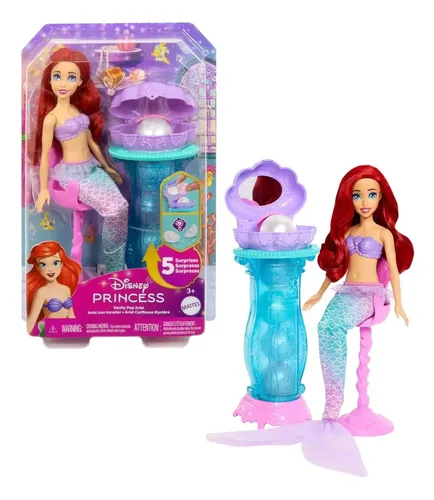 Muñeca Disney Princesa Ariel Con Tocador 5 Accesorios